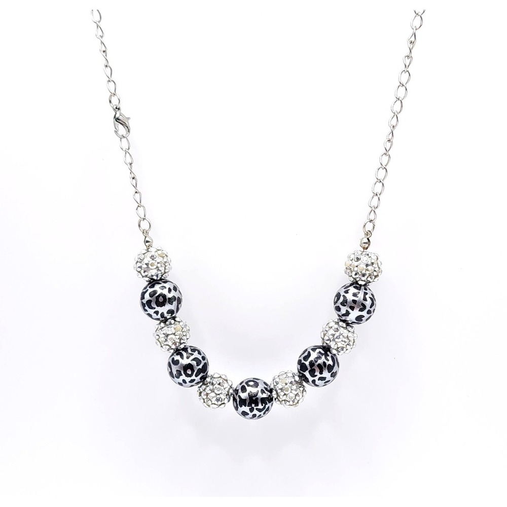 Chunky‎ Silver Cheetah Print Necklace